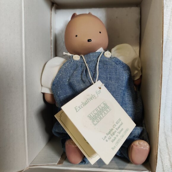 Vintage Michael and Co Soft Body Doll Choc Bear Boy with Original Box Preowned - Picture 2 of 8